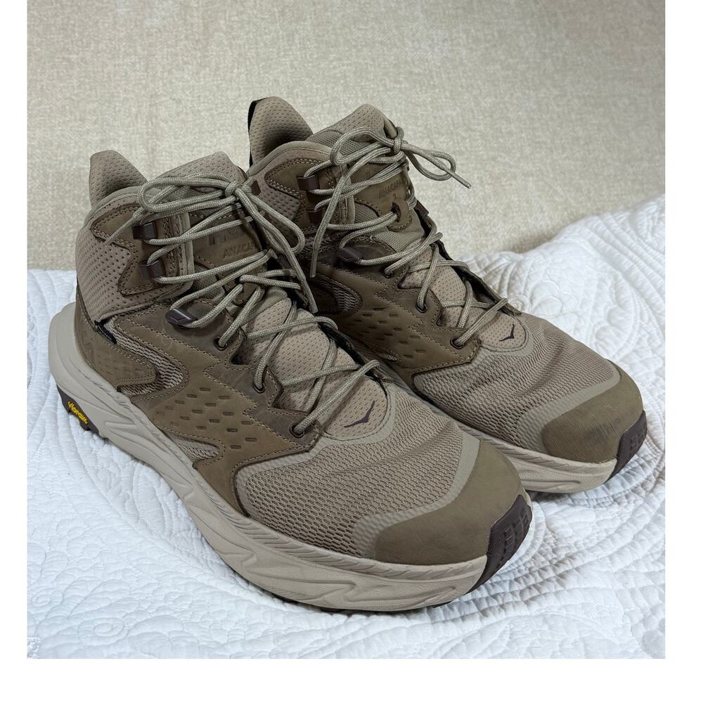 Hoka One One Men's 13D Tan Anacapa 2 Mid GTX Gore-Tex Hiking Boots Trail Outdoor